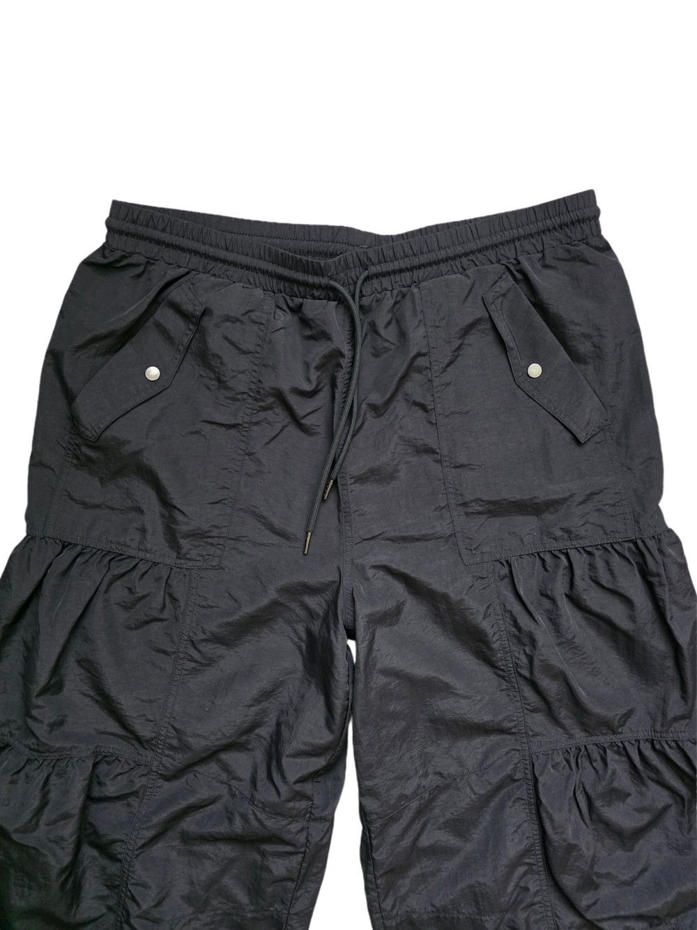 HALARA Mid Rise Drawstring Pocket Ruched Parachute Casual Cargo Baggy Pants L - Picture 9 of 16